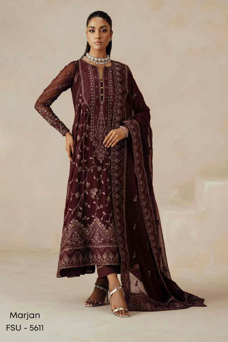 Picture of Freesia - Mehrun Luxury Chiffon Collection - FSU-5611 Marjan - Unstitched - Available at Raja Sahib