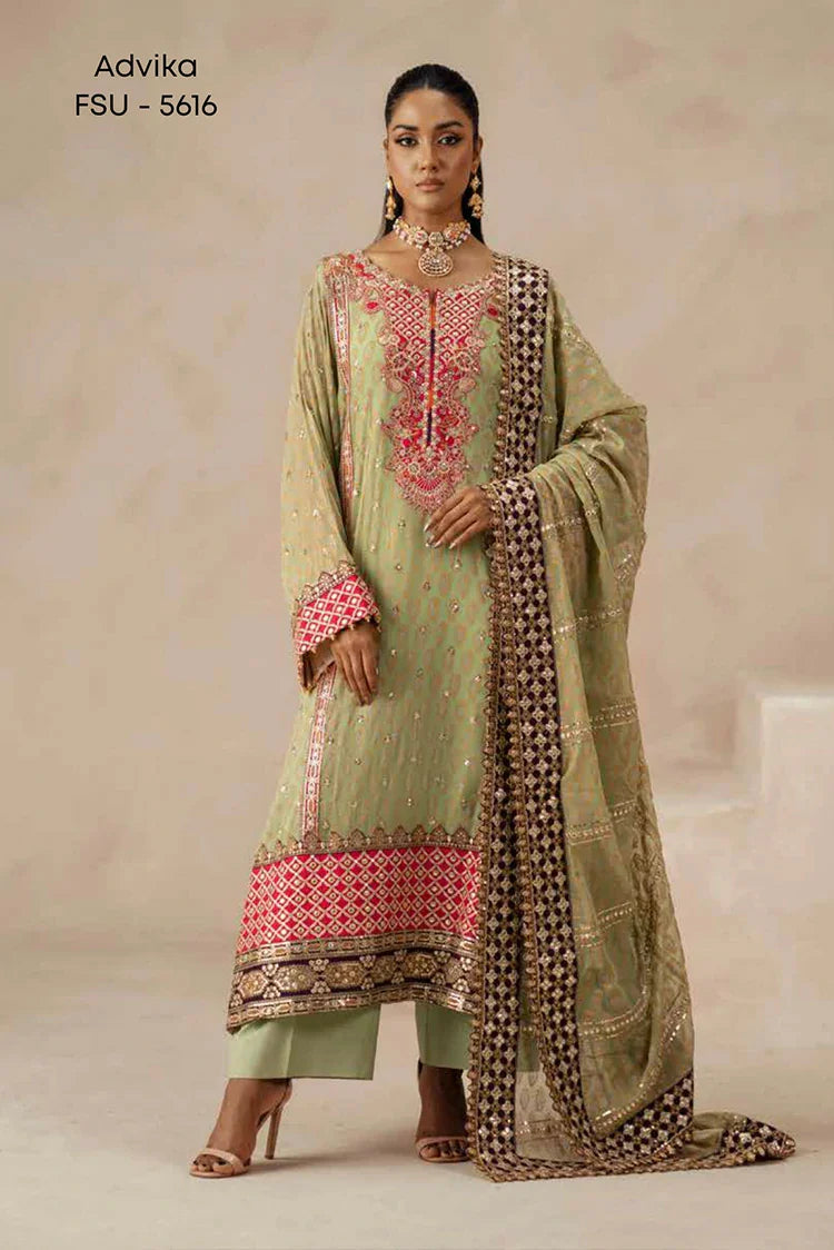 Picture of Freesia - Mehrun Luxury Chiffon Collection - FSU-5616 Advika - Unstitched - Available at Raja Sahib