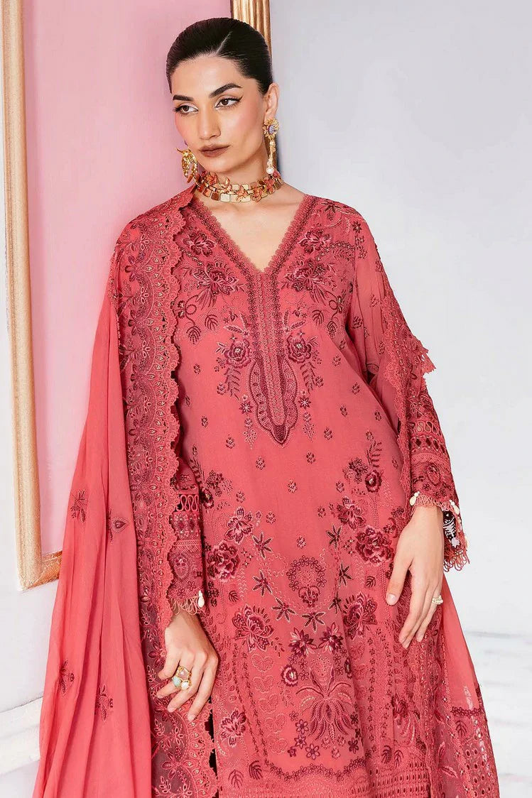 Picture of Serene - Luxe Collection - S-1092 Salmon - Unstitched - Available at Raja Sahib