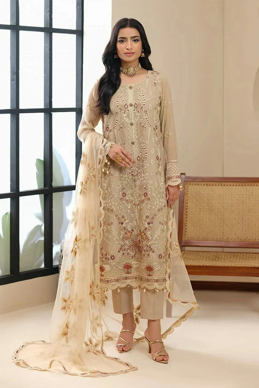 Picture of Waresha - Formal Era Collection - WFE-02-DESERT ROSE - Unstitched - Available at Raja Sahib