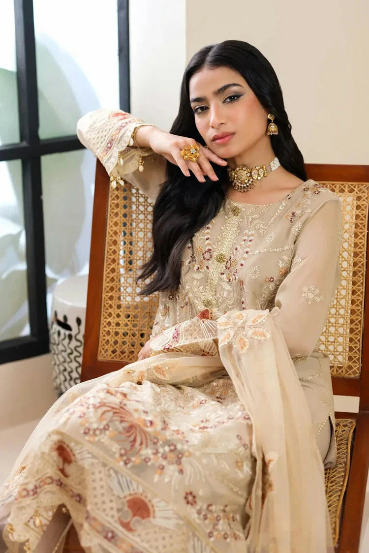 Picture of Waresha - Formal Era Collection - WFE-02-DESERT ROSE - Unstitched - Available at Raja Sahib