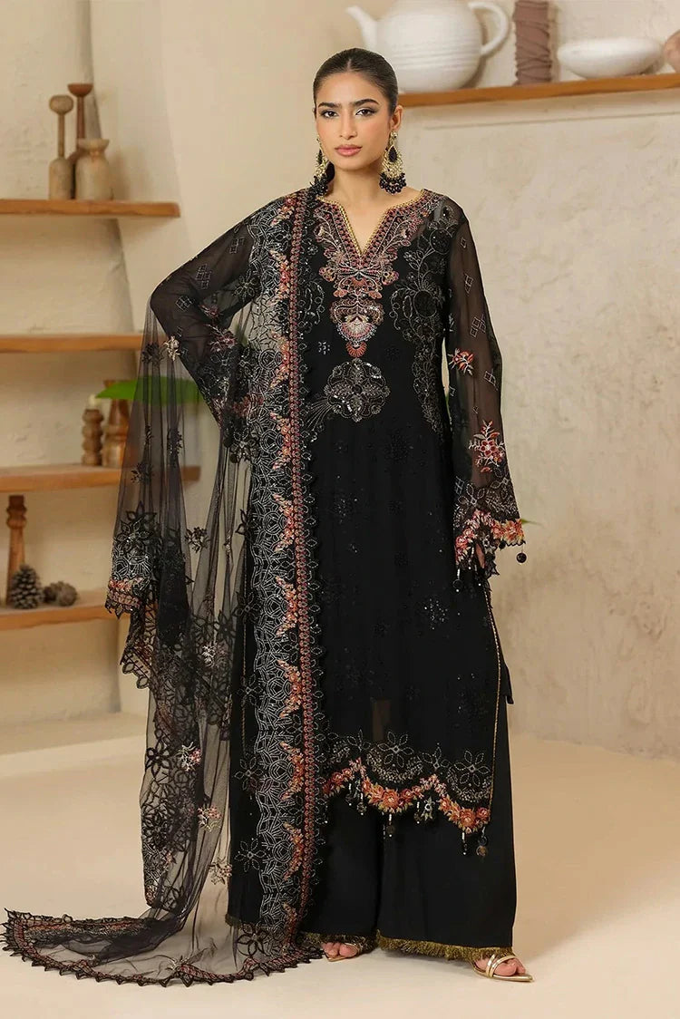 Picture of Waresha - Formal Era Collection - WFE-05-OBSIDIAN BLOOM - Unstitched - Available at Raja Sahib