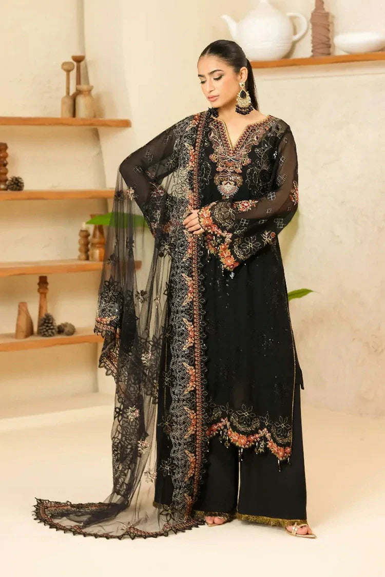 Picture of Waresha - Formal Era Collection - WFE-05-OBSIDIAN BLOOM - Unstitched - Available at Raja Sahib