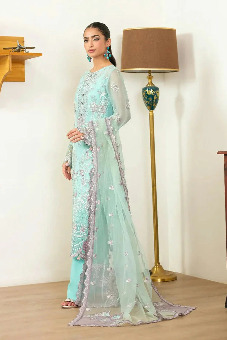 Picture of Waresha - Formal Era Collection - WFE-08-FROSTED AZURE - Unstitched - Available at Raja Sahib