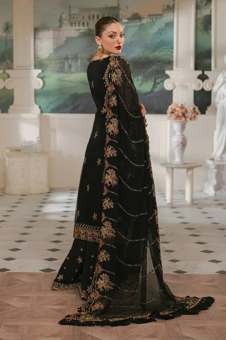 Picture of Raeesa - Ada Luxury Chiffon Collection - HU-46 Black Swan - Unstitched - Available at Raja Sahib