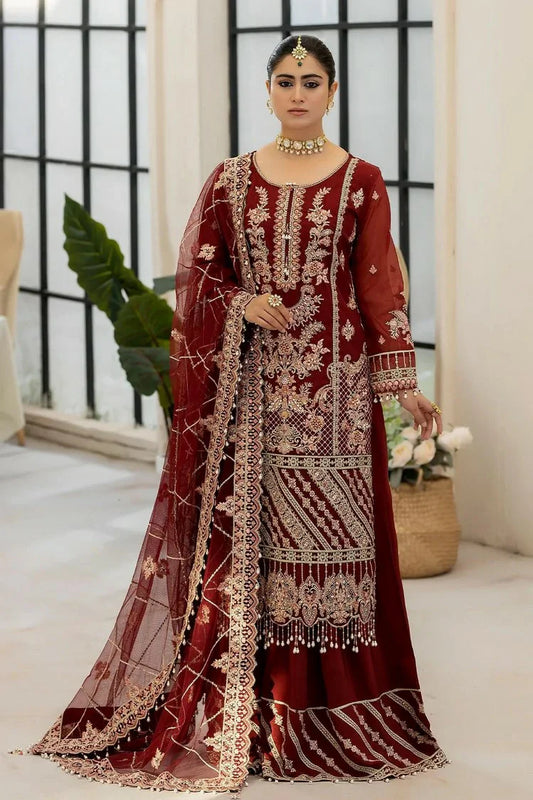 Picture of Raeesa - Dehleez Luxury Chiffon Collection Vol 2 - DL-1015 Roseate Belle - Unstitched - Available at Raja Sahib