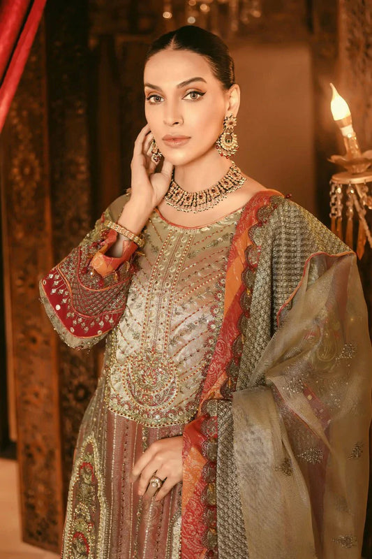 Picture of Raeesa - Nooraniyat Wedding Edition - D10-Peanut Brown - Unstitched - Available at Raja Sahib