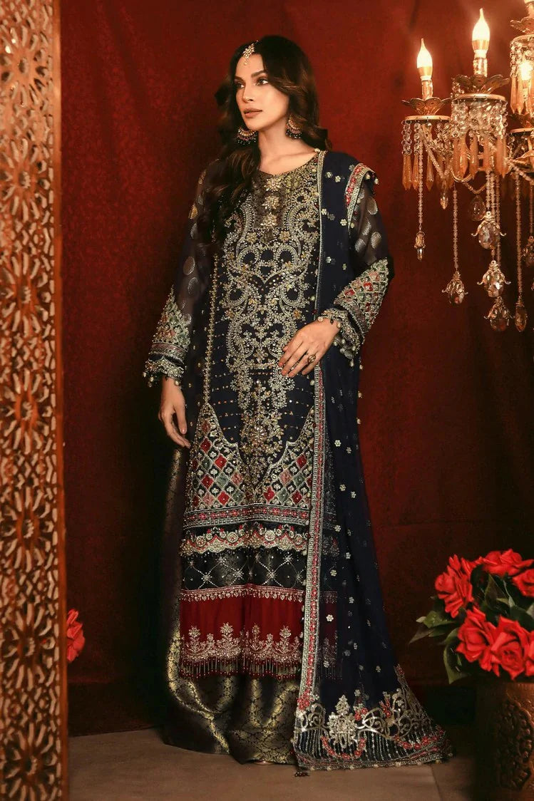Picture of Raeesa - Nooraniyat Wedding Edition - D3-Dark Midnight Blue - Unstitched - Available at Raja Sahib