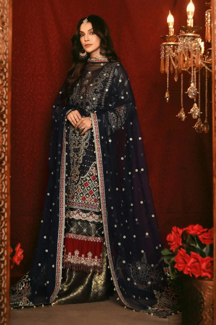 Picture of Raeesa - Nooraniyat Wedding Edition - D3-Dark Midnight Blue - Unstitched - Available at Raja Sahib