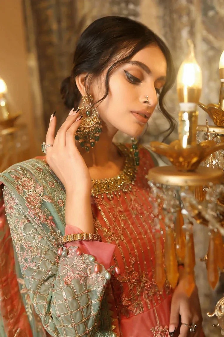 Picture of Raeesa - Nooraniyat Wedding Edition - D9-Peach Orange - Unstitched - Available at Raja Sahib