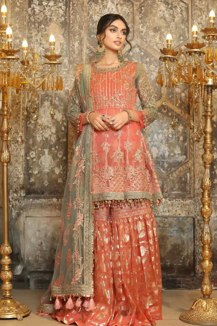 Picture of Raeesa - Nooraniyat Wedding Edition - D9-Peach Orange - Unstitched - Available at Raja Sahib