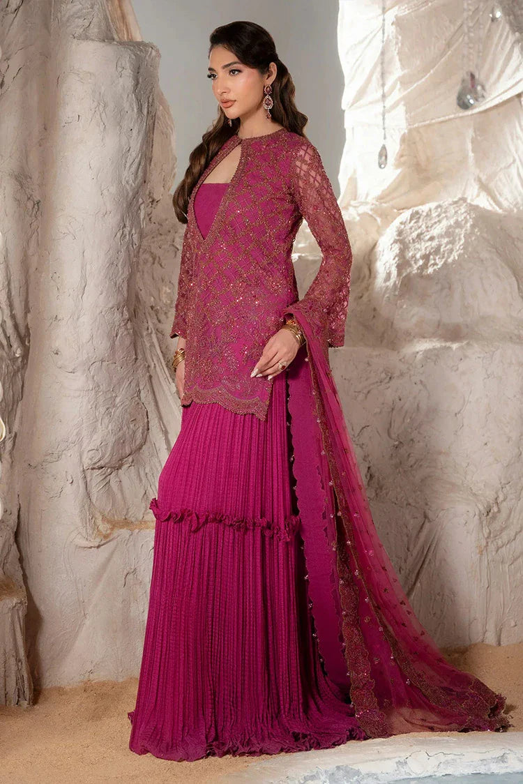 Picture of Zarizaa - Blink Wedding Festivities - ZB07-3UNE06M-PLUMORE - Unstitched - Available at Raja Sahib