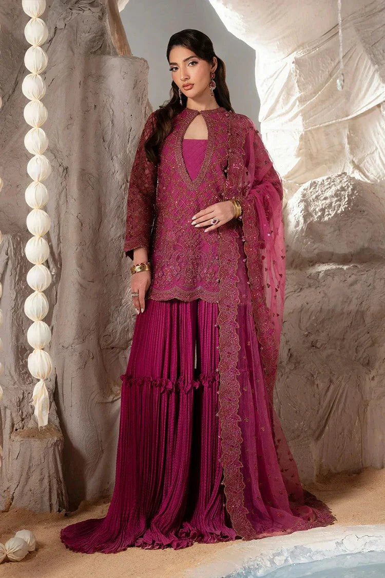 Picture of Zarizaa - Blink Wedding Festivities - ZB07-3UNE06M-PLUMORE - Unstitched - Available at Raja Sahib