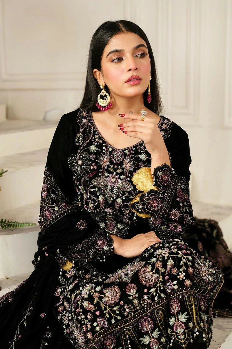 Picture of Raeesa - Sheen Luxury Velvet - HV-04-Noir - Unstitched - Available at Raja Sahib