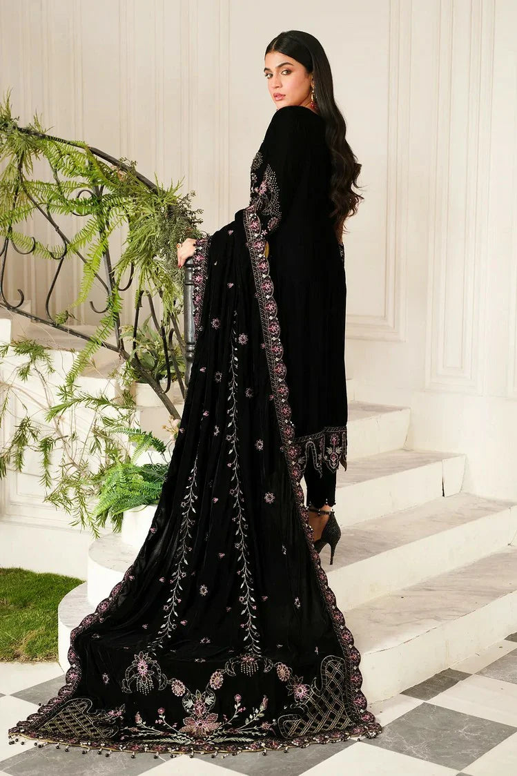 Picture of Raeesa - Sheen Luxury Velvet - HV-04-Noir - Unstitched - Available at Raja Sahib