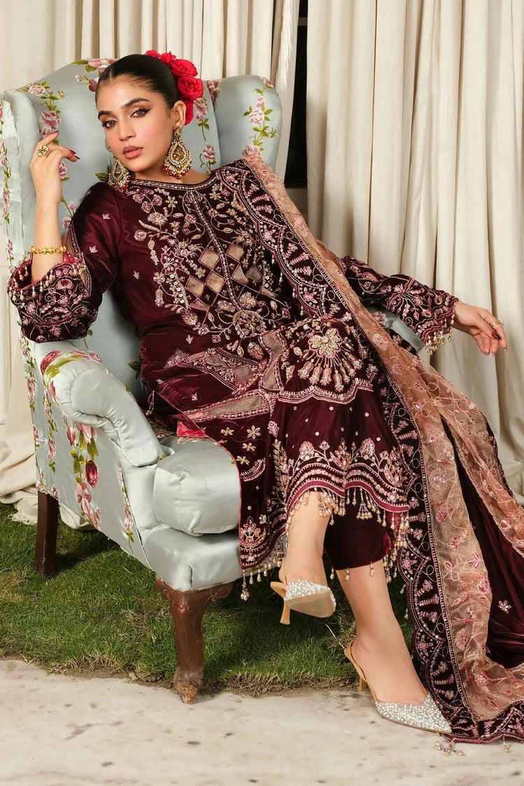 Picture of Raeesa - Sheen Luxury Velvet - HV-07-Poosh - Unstitched - Available at Raja Sahib