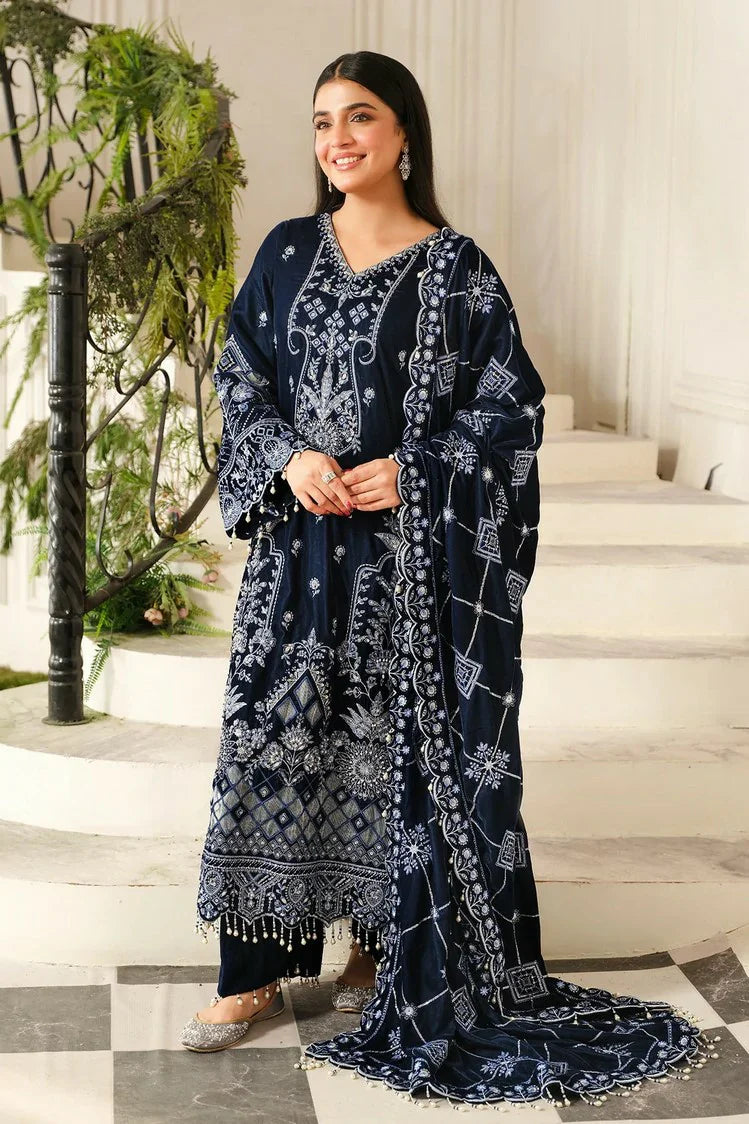 Picture of Raeesa - Sheen Luxury Velvet - HV-08-Soil - Unstitched - Available at Raja Sahib