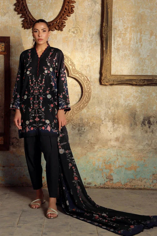 Picture of Sahar - Elara Fall Winter Printed Collection - AW1-25-01-Blue Noir Bloom - Unstitched - Available at Raja Sahib
