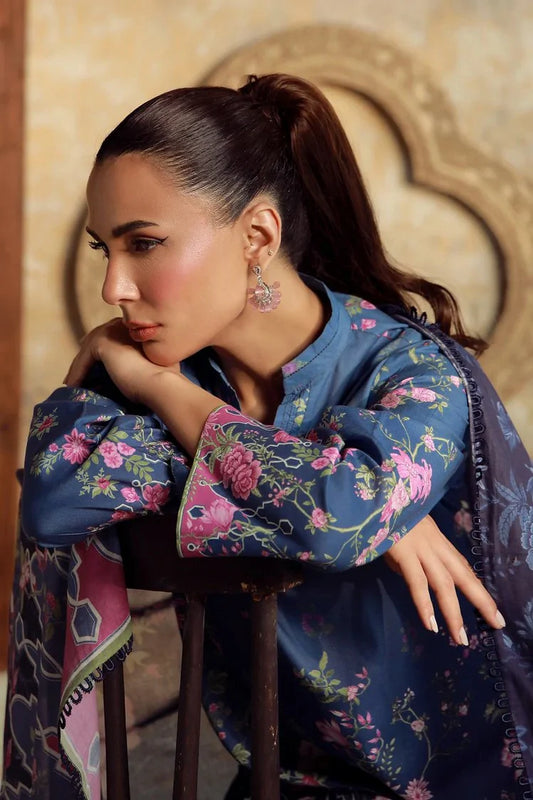 Picture of Sahar - Elara Fall Winter Printed Collection - AW1-25-02-Pink Sky Garden - Unstitched - Available at Raja Sahib