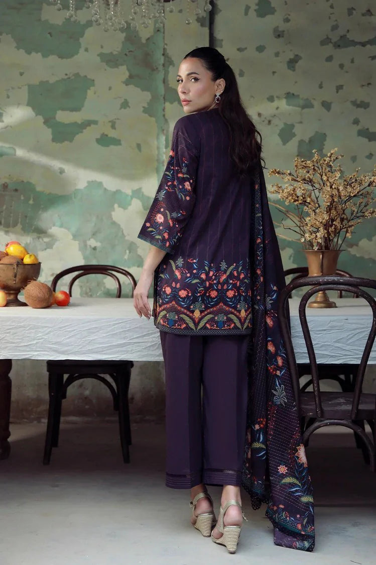 Picture of Sahar - Elara Fall Winter Printed Collection - AW1-25-04-Royal Plum - Unstitched - Available at Raja Sahib