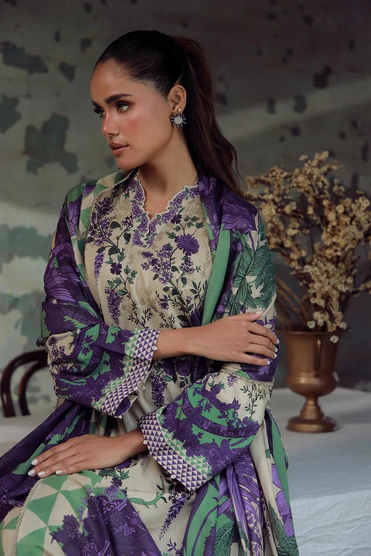 Picture of Sahar - Elara Fall Winter Printed Collection - AW1-25-07-Ivory Wisteria - Unstitched - Available at Raja Sahib