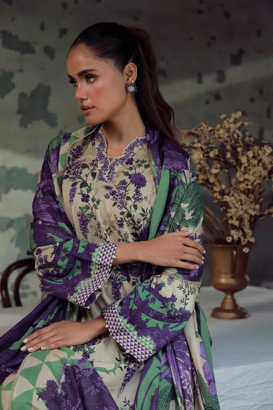 Picture of Sahar - Elara Fall Winter Printed Collection - AW1-25-07-Ivory Wisteria - Unstitched - Available at Raja Sahib