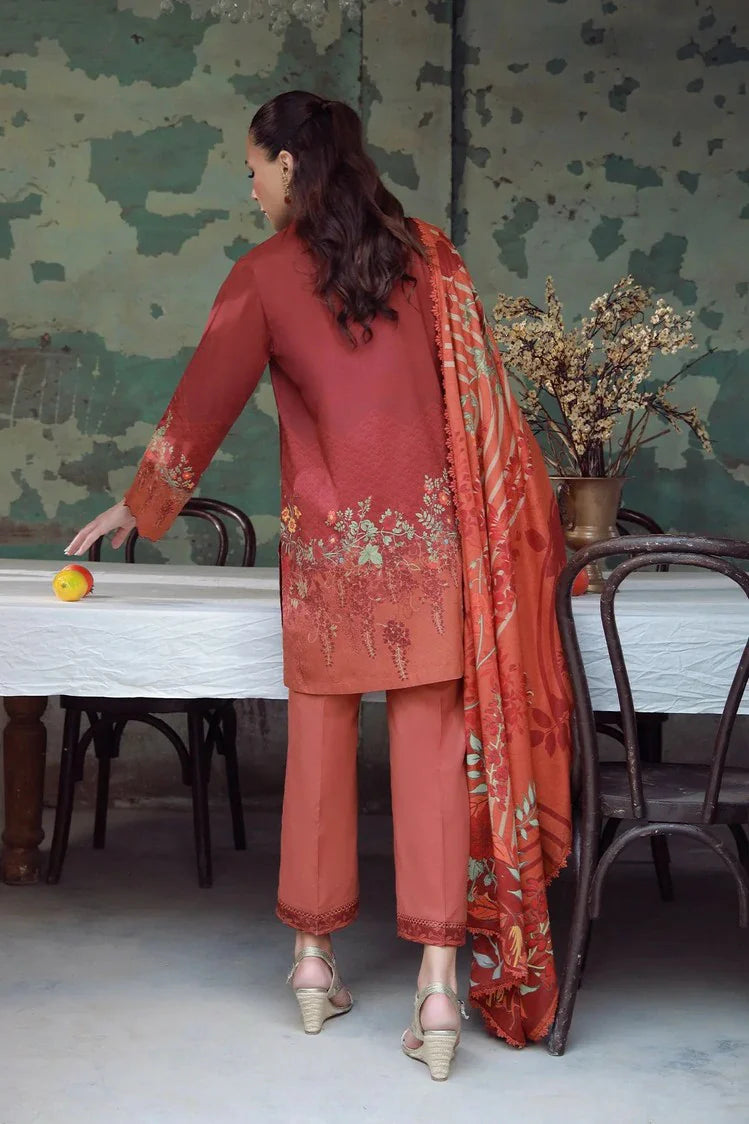 Picture of Sahar - Elara Fall Winter Printed Collection - AW1-25-09-Saffron Rust - Unstitched - Available at Raja Sahib