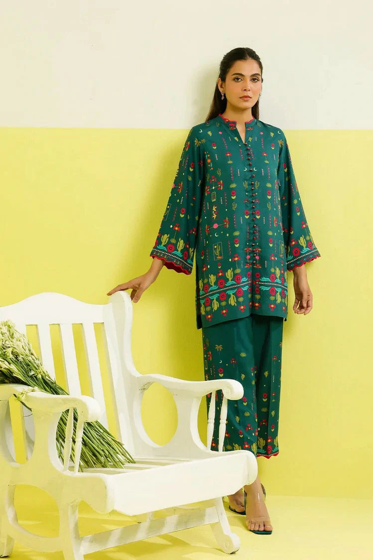 Picture of Sahar - Elara Fall Winter 2 Piece Printed Collection - AW1-25-24-Teal Mirage - Unstitched - Available at Raja Sahib