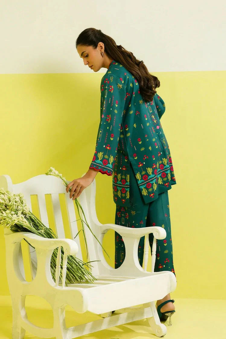 Picture of Sahar - Elara Fall Winter 2 Piece Printed Collection - AW1-25-24-Teal Mirage - Unstitched - Available at Raja Sahib