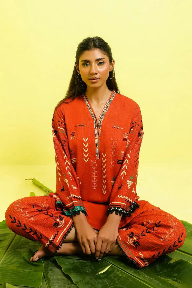 Picture of Sahar - Elara Fall Winter 2 Piece Printed Collection - AW1-25-25-Rustic Aztec - Unstitched - Available at Raja Sahib