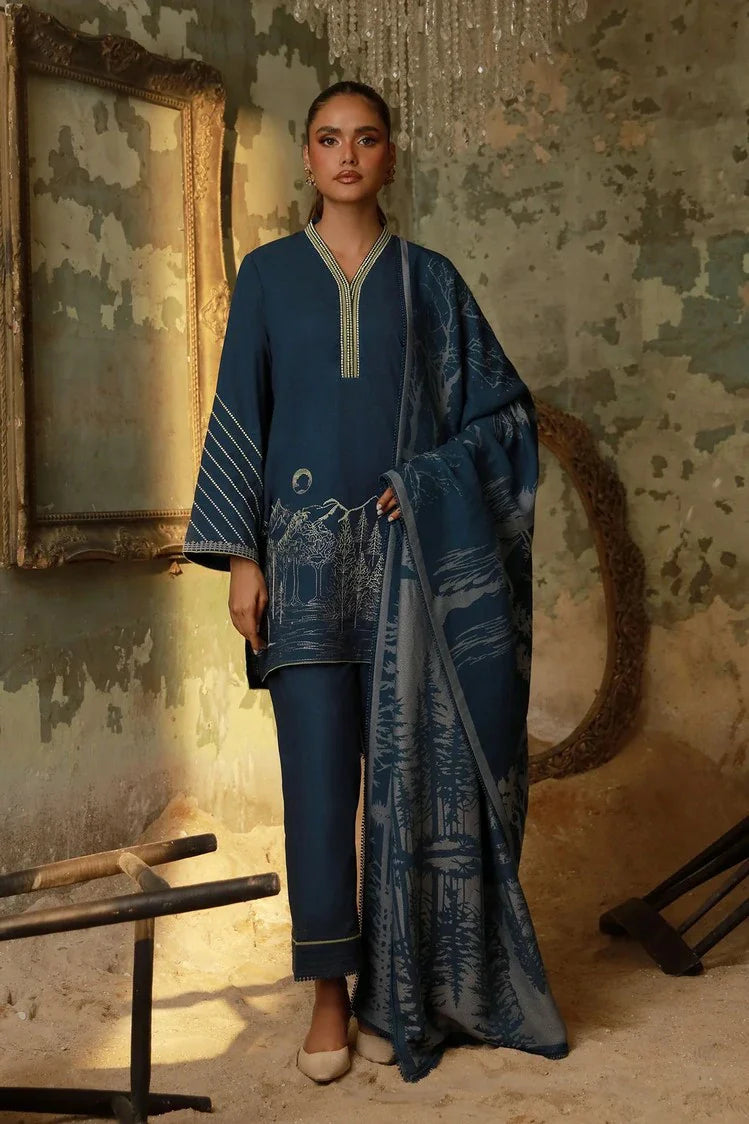 Picture of Sahar - Fall Embroidered Edit - AW1-25-11-Caribbean Mist - Unstitched - Available at Raja Sahib