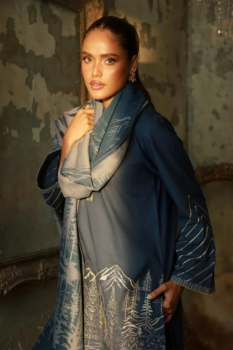 Picture of Sahar - Fall Embroidered Edit - AW1-25-11-Caribbean Mist - Unstitched - Available at Raja Sahib