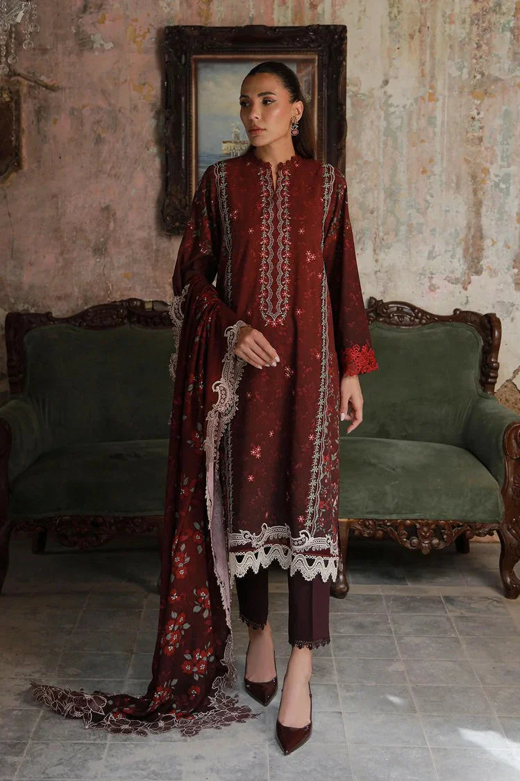 Picture of Sahar - Fall Embroidered Viscose Edit - AW1-25-16-Crimson Amour - Unstitched - Available at Raja Sahib