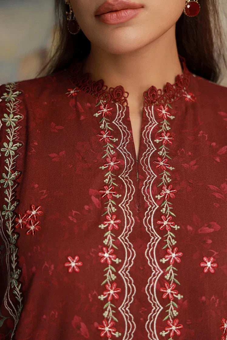 Picture of Sahar - Fall Embroidered Viscose Edit - AW1-25-16-Crimson Amour - Unstitched - Available at Raja Sahib