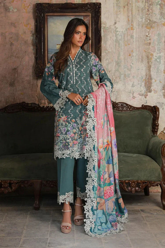 Picture of Sahar - Fall Embroidered Viscose Edit - AW1-25-18-Ocean Jewel - Unstitched - Available at Raja Sahib