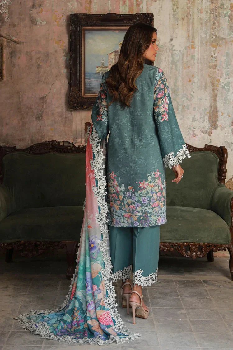 Picture of Sahar - Fall Embroidered Viscose Edit - AW1-25-18-Ocean Jewel - Unstitched - Available at Raja Sahib