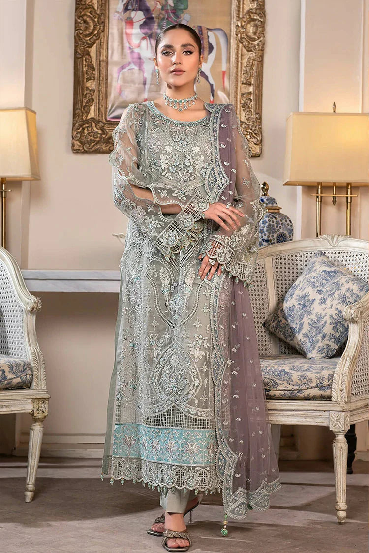 Picture of D 006 Gray Smoke JJ Embellished Luxury Collection Vol 2 - Available at Raja Sahib