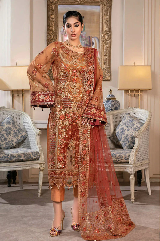 Picture of D 007 Barg Mustard JJ Embellished Luxury Collection Vol 2 - Available at Raja Sahib