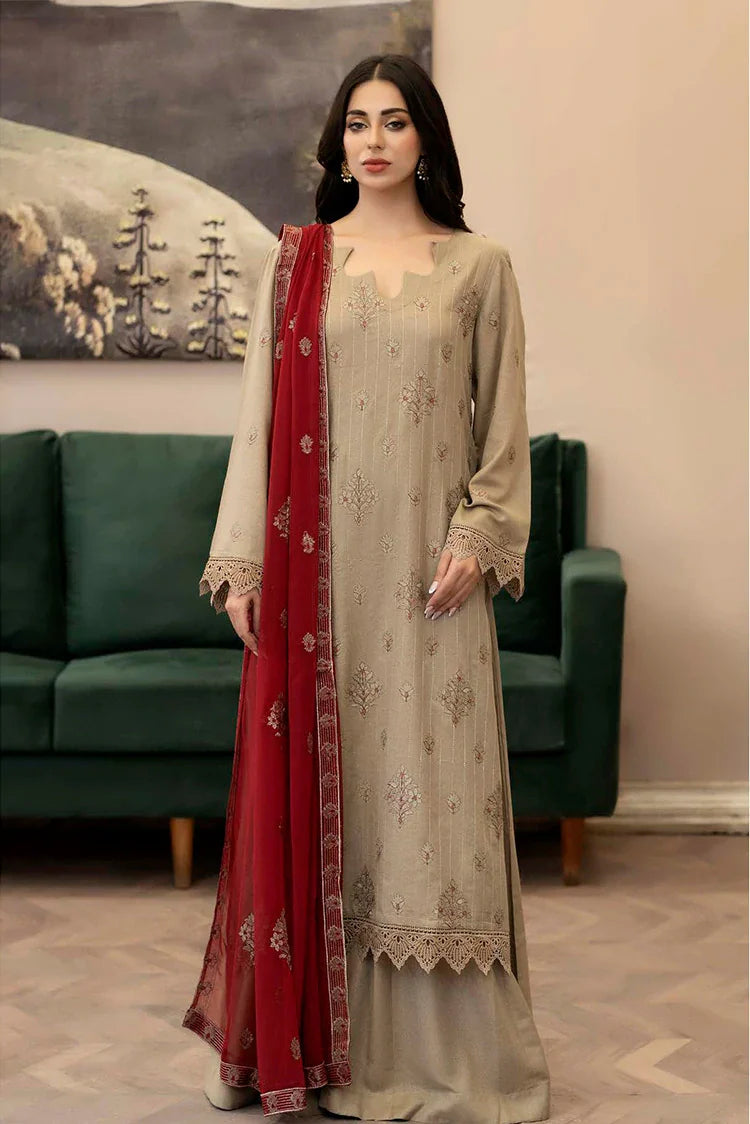 Picture of Noor e Fajar - Marjjan Embroidered Karandi Collection - KR-234 - Unstitched - Available at Raja Sahib