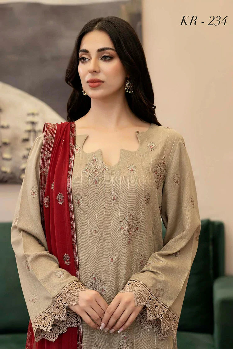 Picture of Noor e Fajar - Marjjan Embroidered Karandi Collection - KR-234 - Unstitched - Available at Raja Sahib