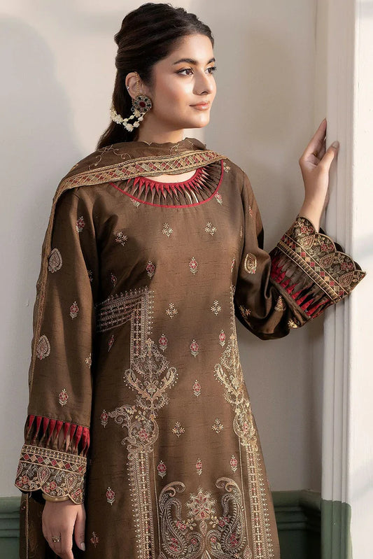 Picture of Noor e Fajar - Nisha Embroidered Winter Raw Silk Collection - IS-007 - Unstitched - Available at Raja Sahib
