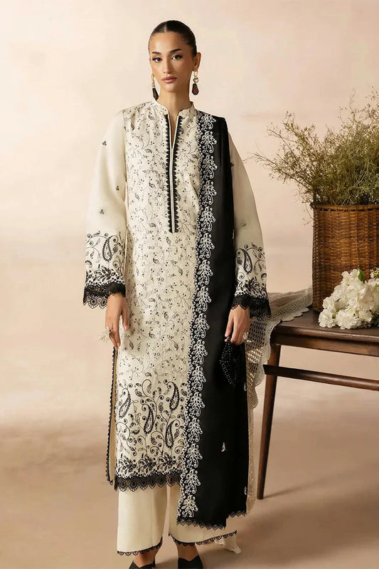 Picture of Rajbari - Sareen Premium Viscose Chikankari Collection - Design 01 - Unstitched - Available at Raja Sahib