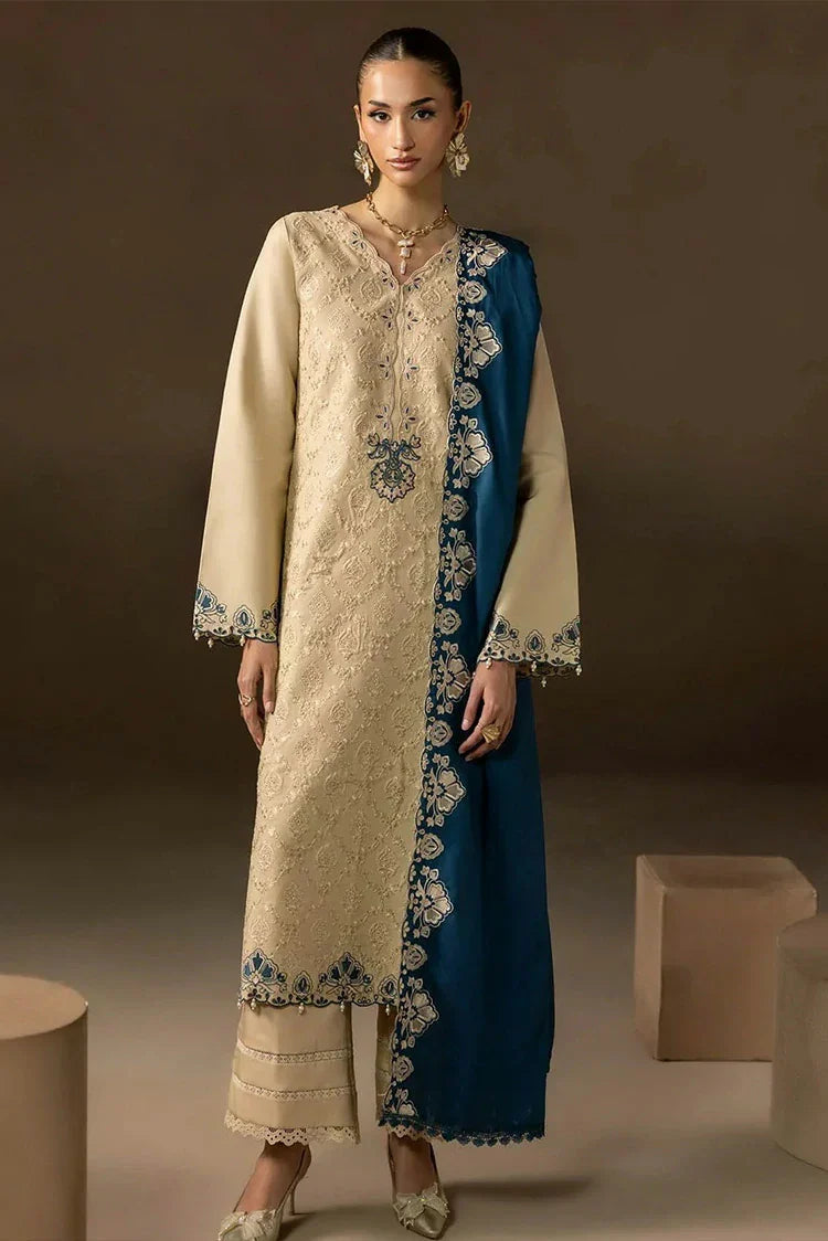 Picture of Rajbari - Sareen Premium Viscose Chikankari Collection - Design 06 - Unstitched - Available at Raja Sahib