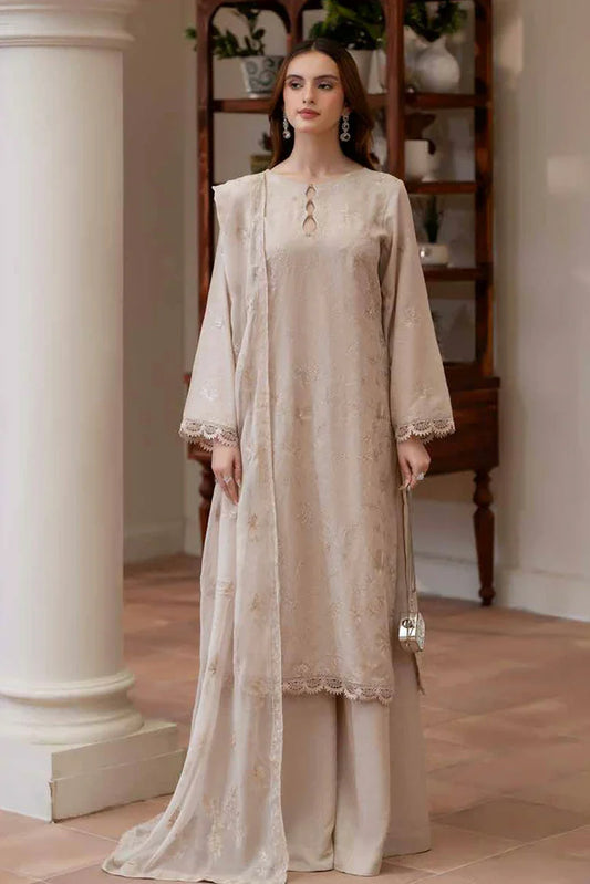 Picture of Noor e Fajar - Miraal Embroidered Plain Karandi Collection - KR-250 - Unstitched - Available at Raja Sahib