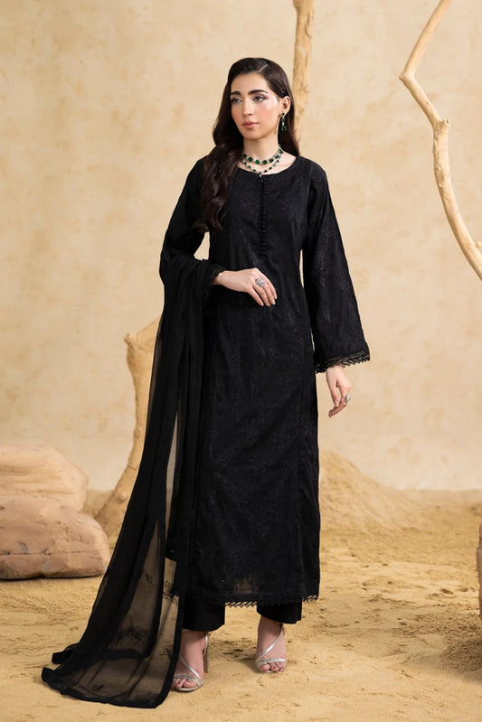 Threads & Weaves - Black Embroidered Suit - 3 Piece