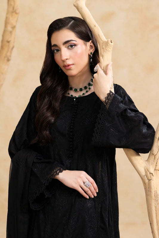 Picture of Threads & Weaves - Black Embroidered Suit - 3 Piece - Available at Raja Sahib