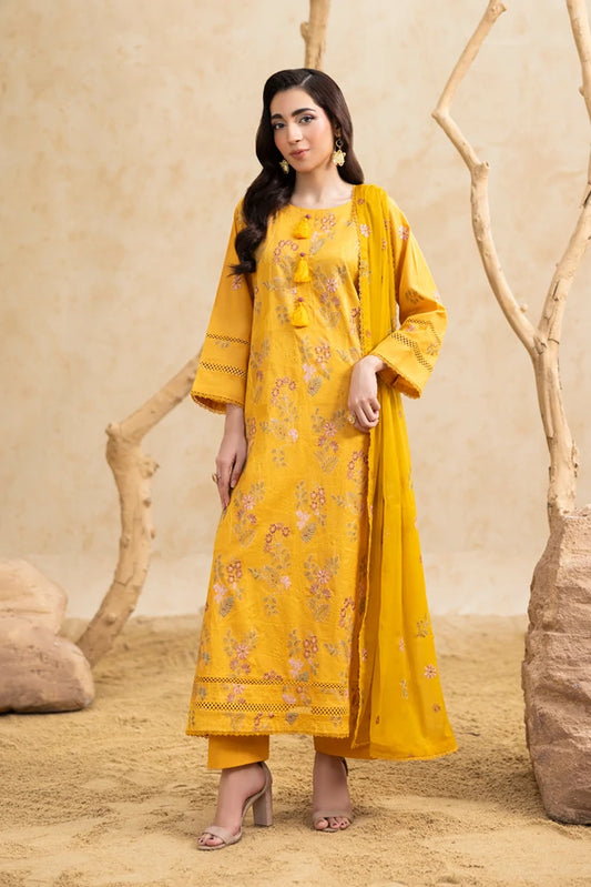 Threads & Weaves - Mustard Yellow Embroidered Suit - 3 Piece