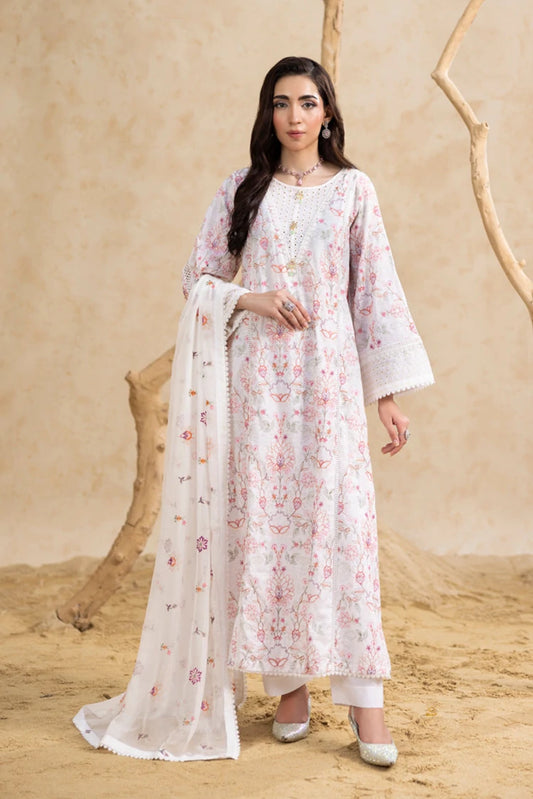 Threads & Weaves - White Embroidered Suit - 3 Piece