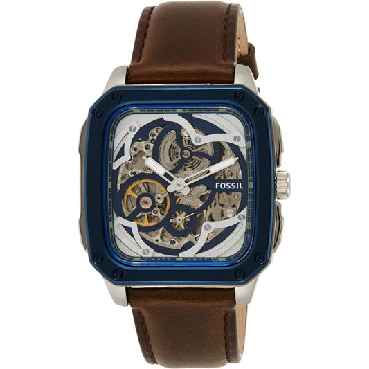 Picture of Fossil Inscription Brown Leather Strap Skeleton Multicolor Dial Automatic Watch for Gents - BQ2571 - Available at Raja Sahib