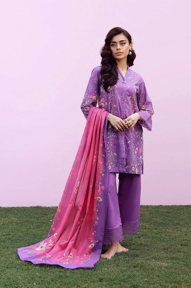 Sahar - Mirha Printed Lawn Collection - SS1-26-12-Lavender Whisper - Unstitched